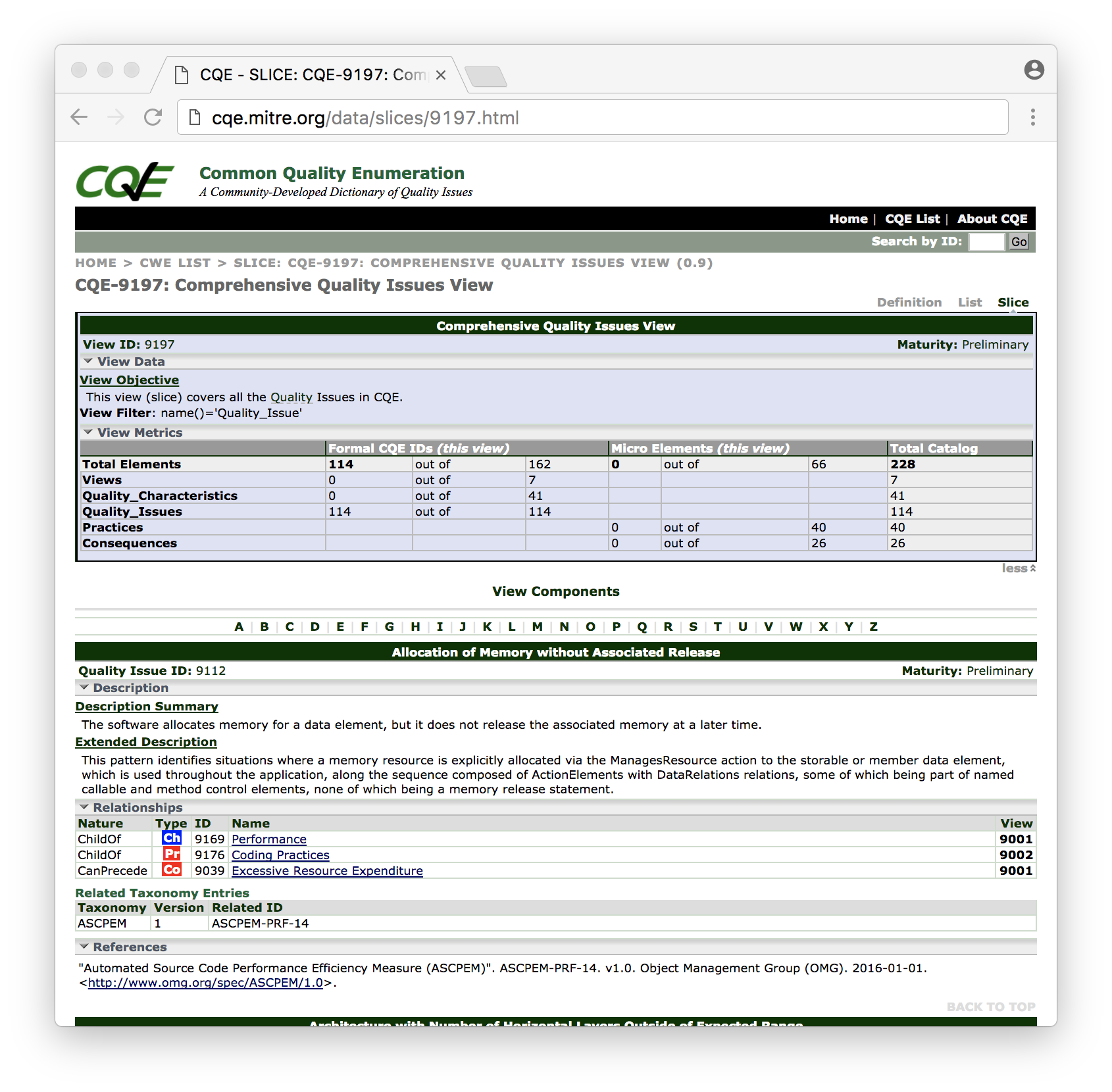 CQE web View ID 9197